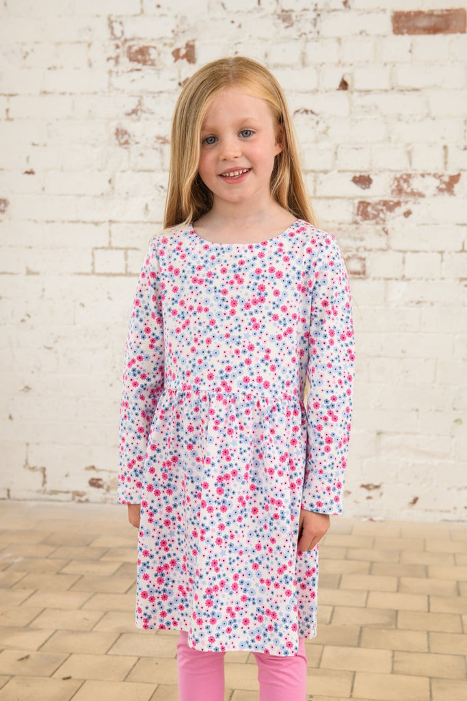 Long sleeve 2024 pink floral dress