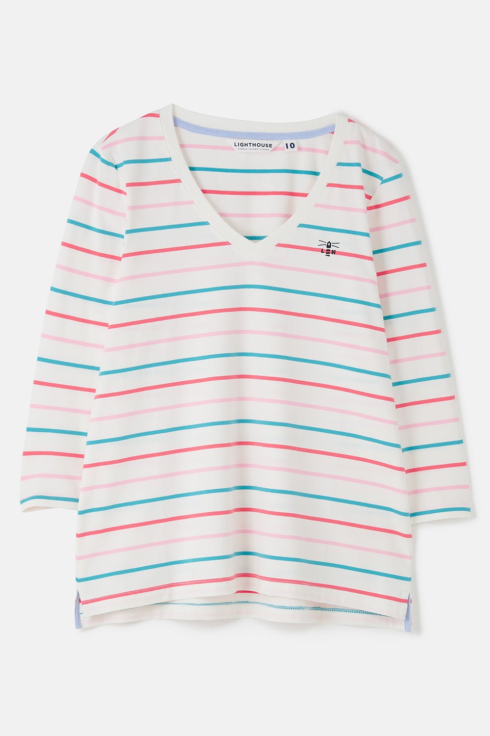 Ariana Top - Coral Teal Stripe - Lighthouse