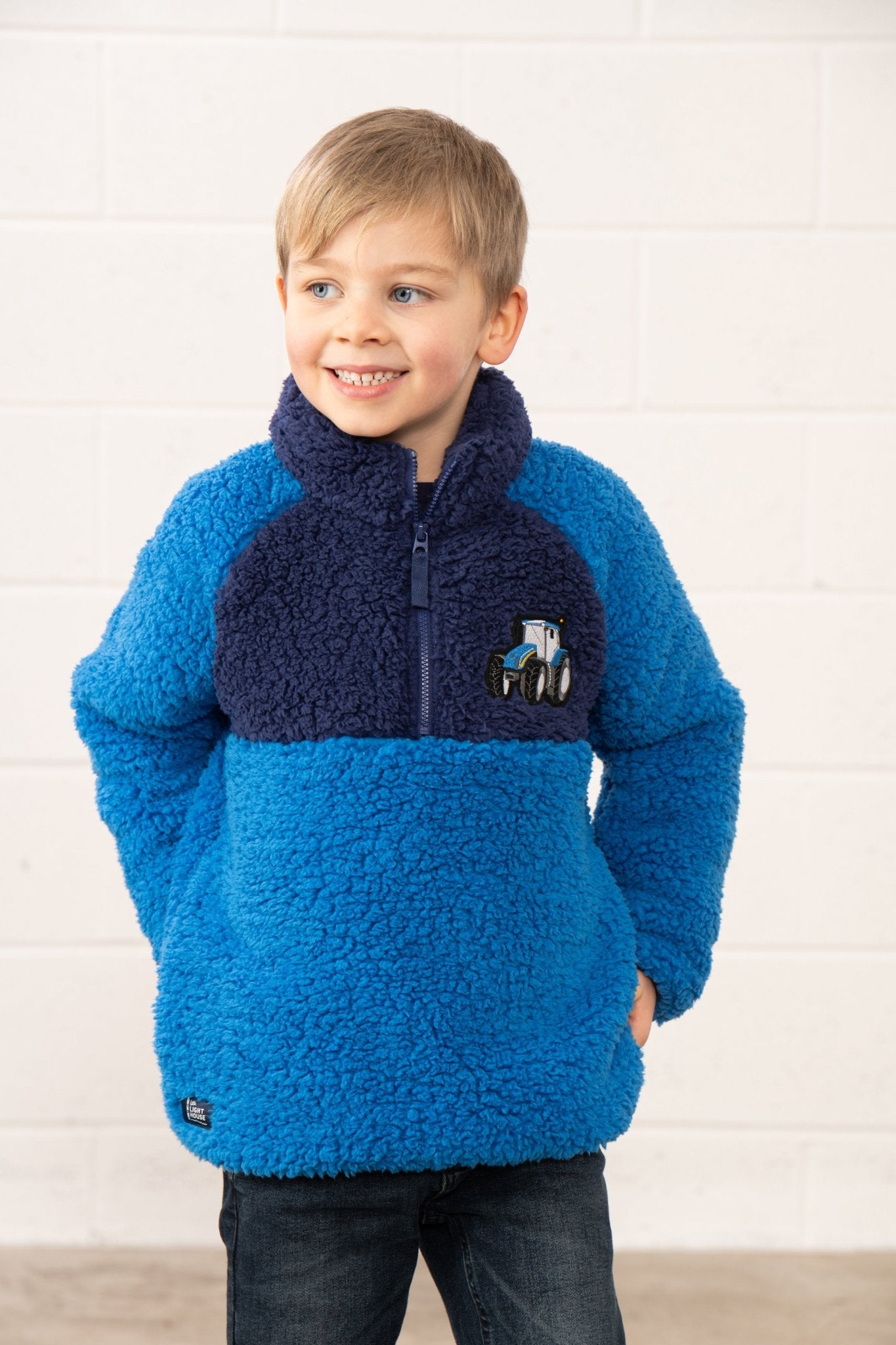 Caden Fleece - Blue Tractor - Lighthouse