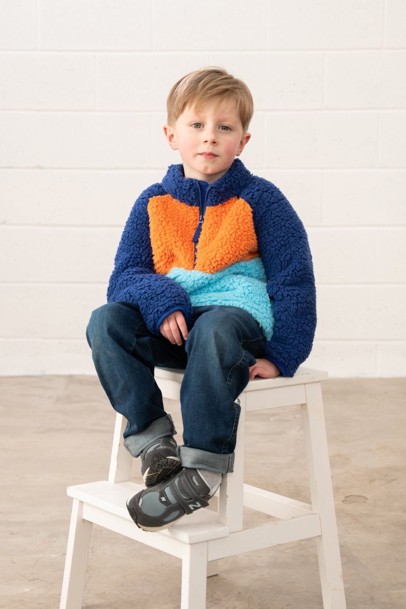 Caden Fleece - Navy Blue Orange - Lighthouse