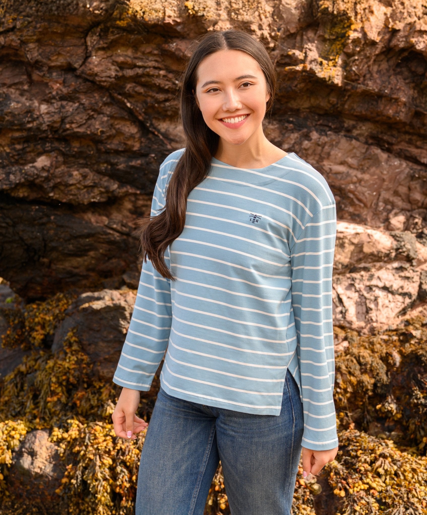 Causeway Breton Top - Marine Blue Stripe - Lighthouse