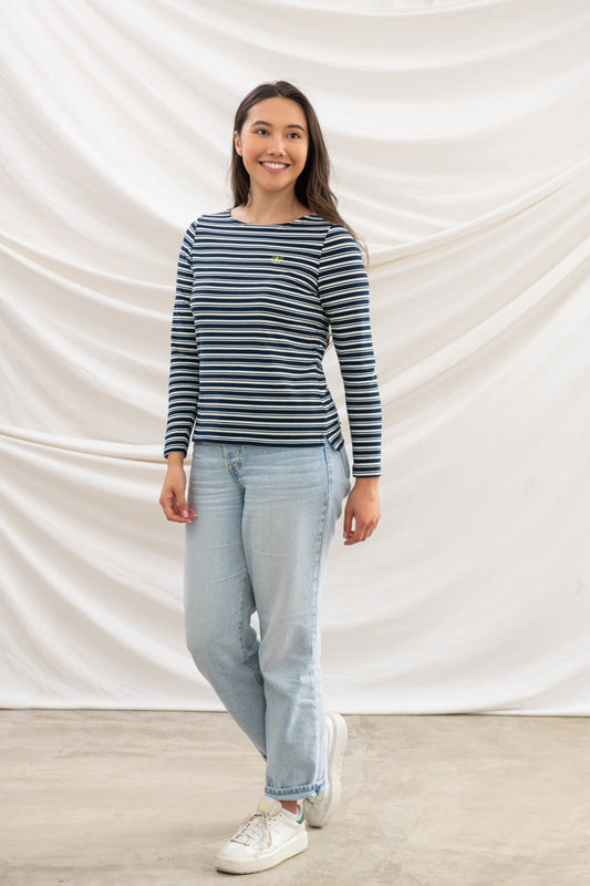 Causeway Breton Top - Navy Stripe - Lighthouse