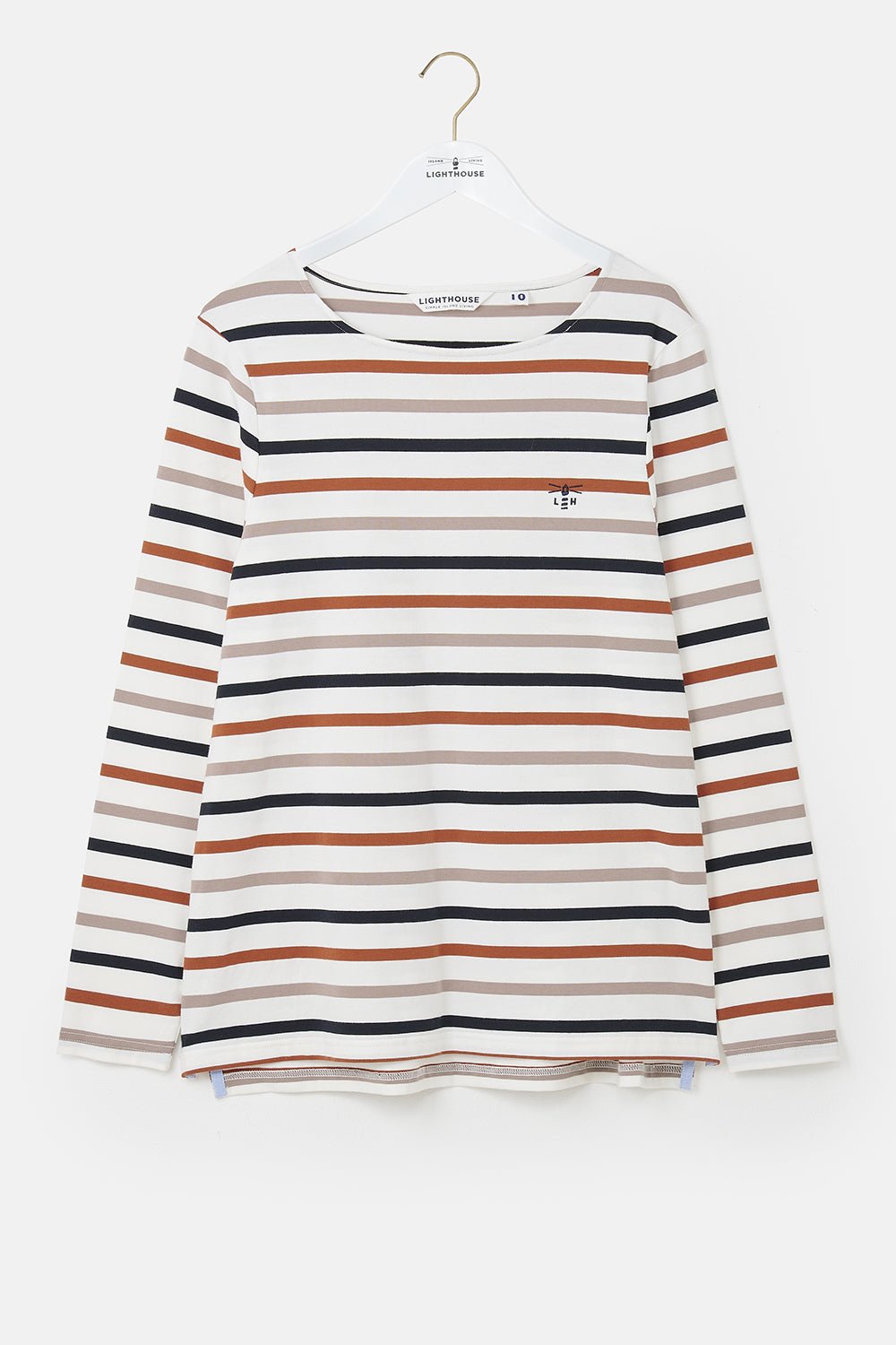 Causeway Breton Top - Rust Mocha Black Stripe - Lighthouse