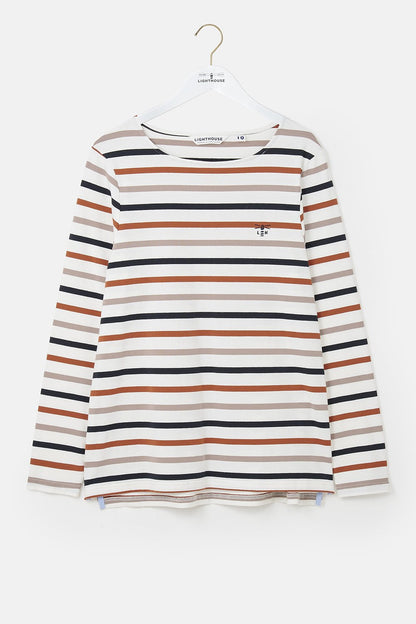 Causeway Breton Top - Rust Mocha Black Stripe - Lighthouse