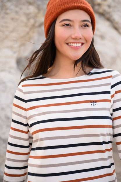 Causeway Breton Top - Rust Mocha Black Stripe - Lighthouse