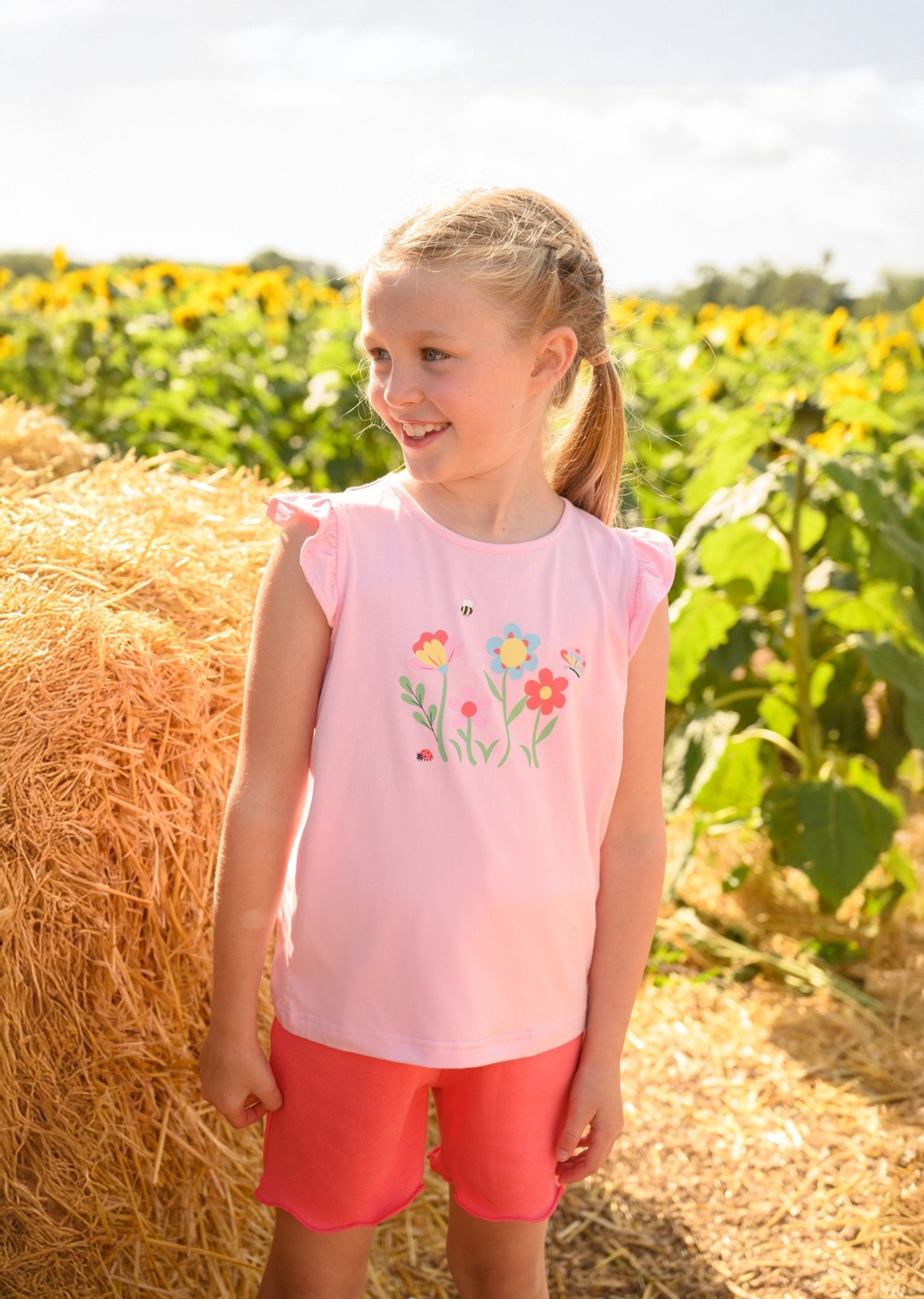 Causeway Swing Tee - Flower and Butterfly - Lighthouse