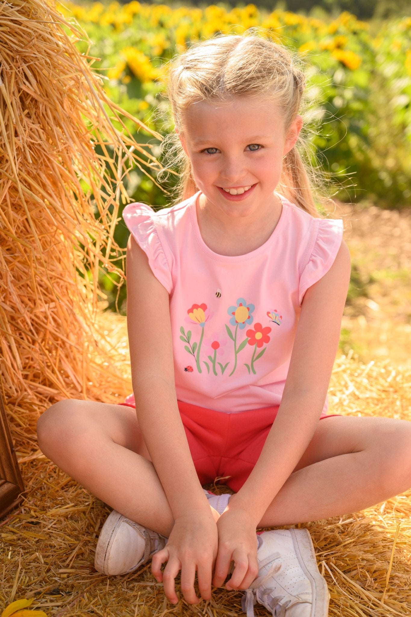 Causeway Swing Tee - Flower and Butterfly - Lighthouse