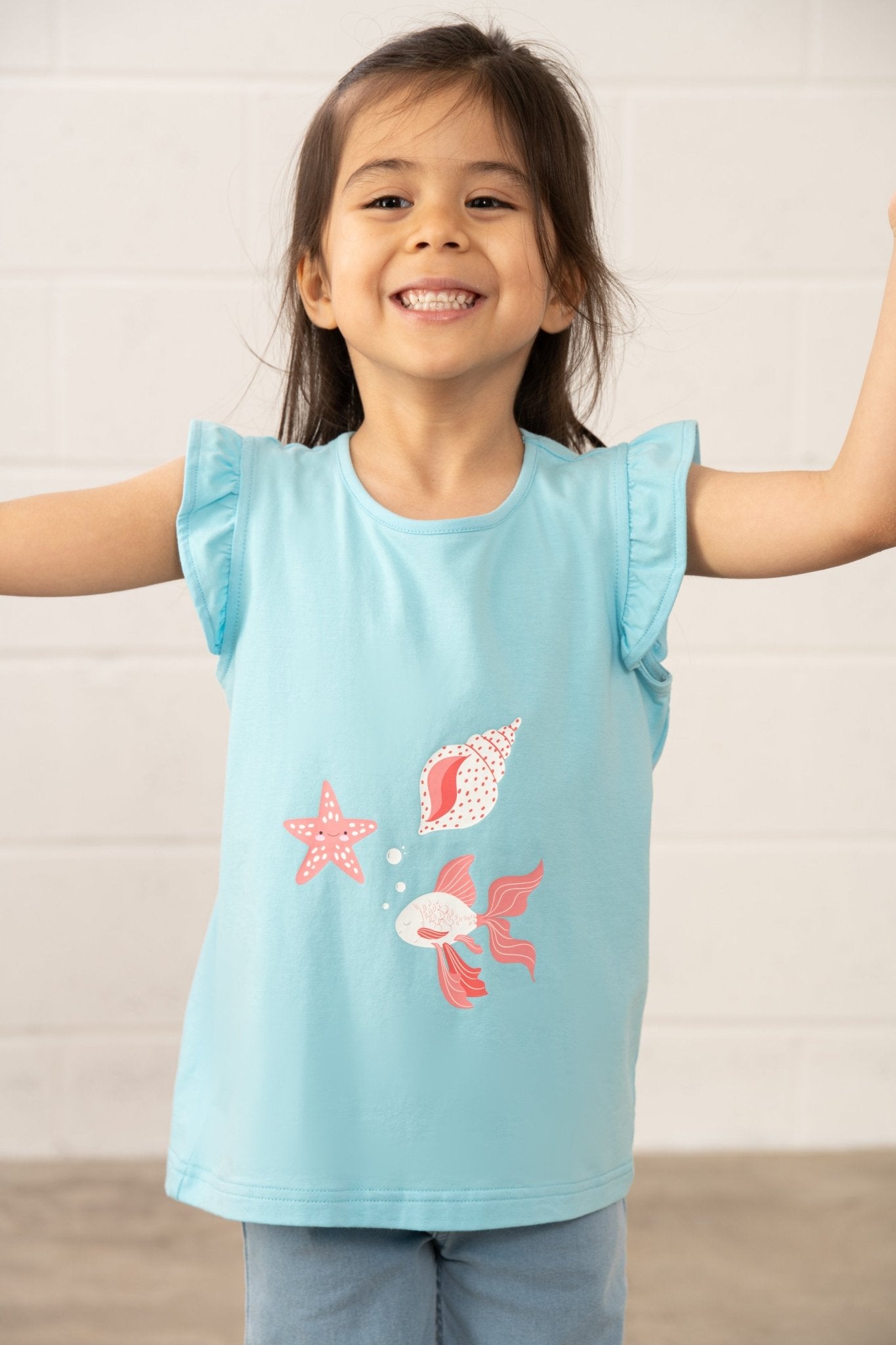 Causeway Swing Tee - Under the Sea Print - Lighthouse