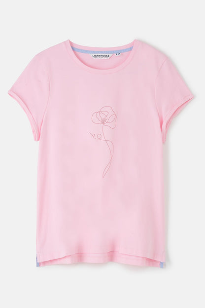 Causeway Tee - Pink Flower - Lighthouse