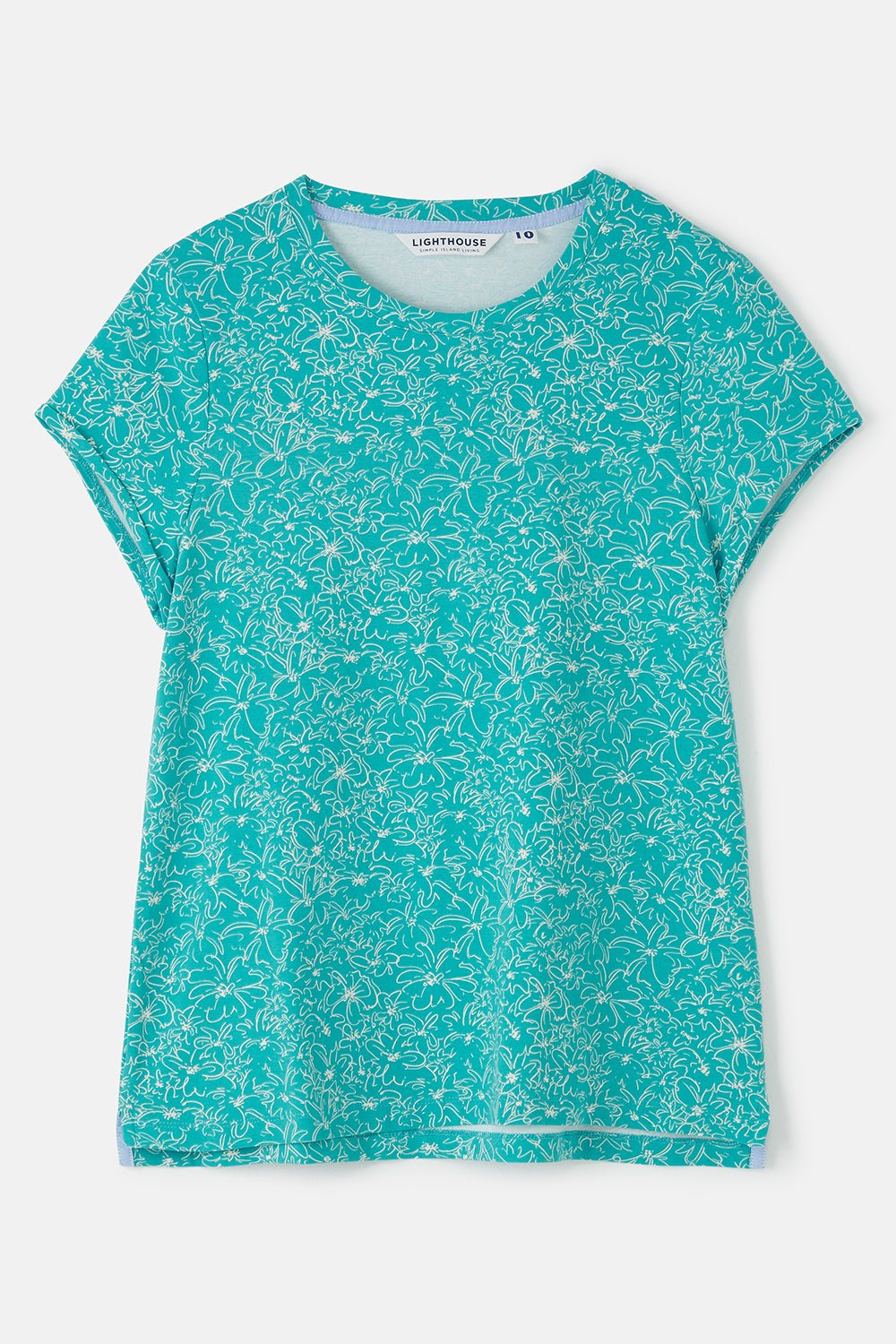 Causeway Tee - Soft Teal Floral - Lighthouse