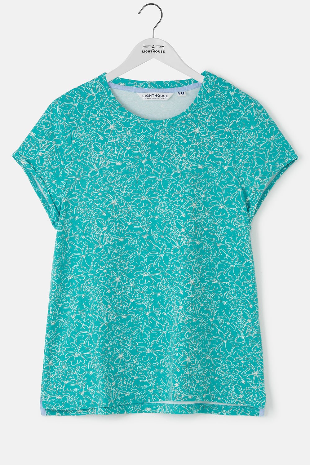 Causeway Tee - Soft Teal Floral - Lighthouse