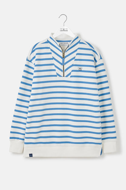 Coral Jersey - Marine Blue Stripe - Lighthouse