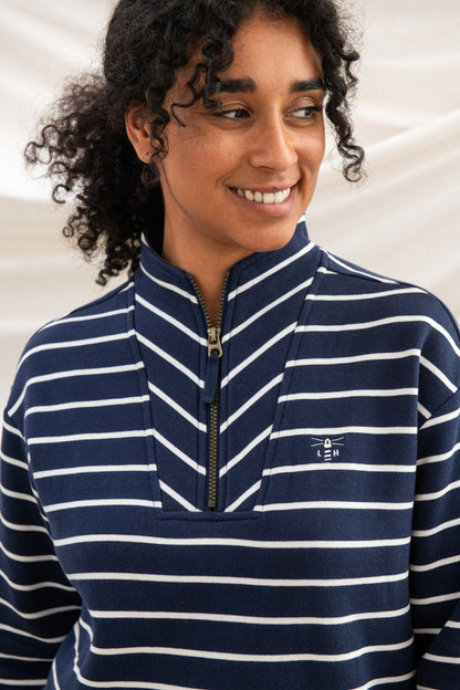 Coral Jersey - Navy Stripe - Lighthouse