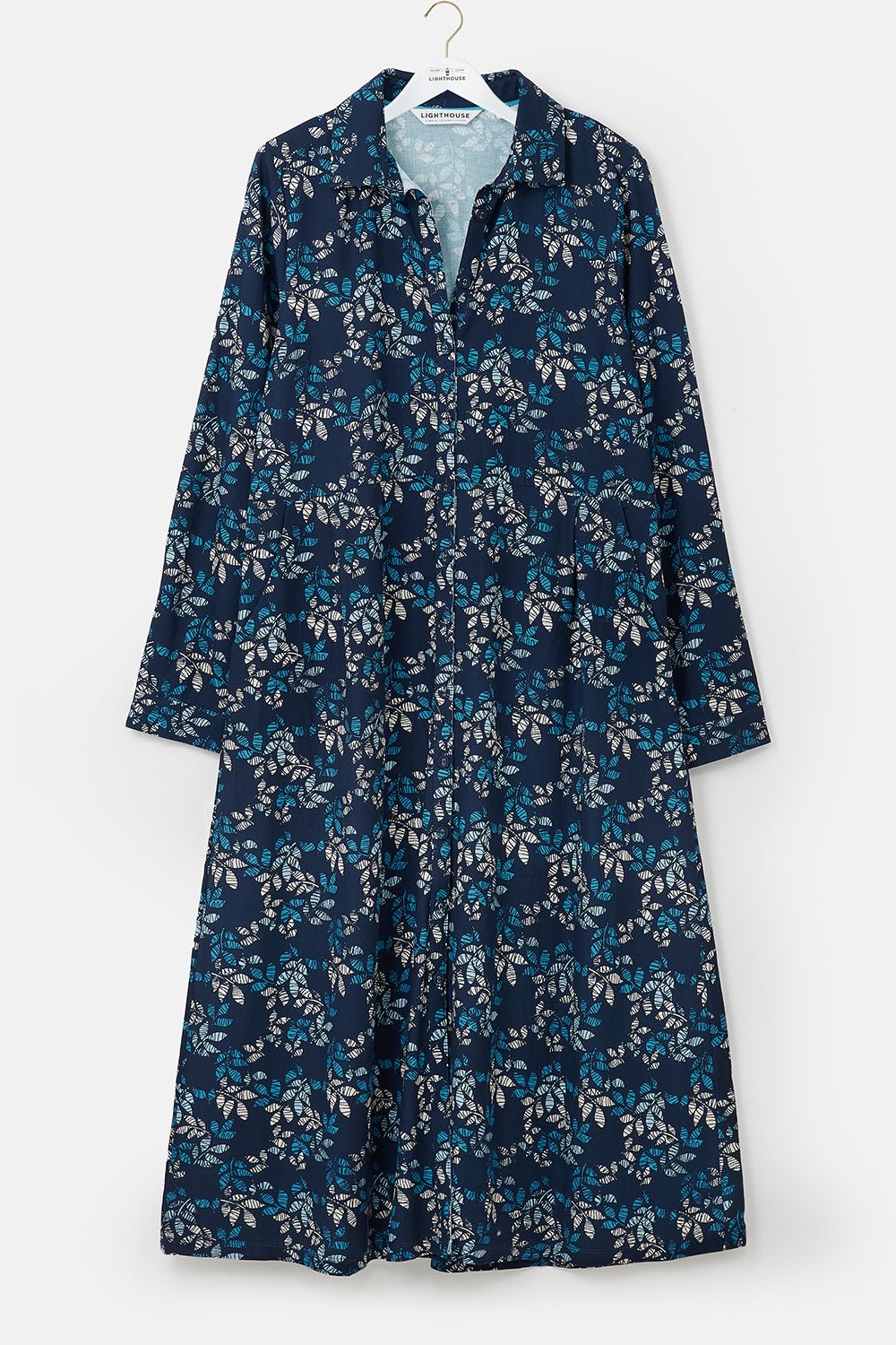 Elsie Dress - Navy Leaf - Lighthouse