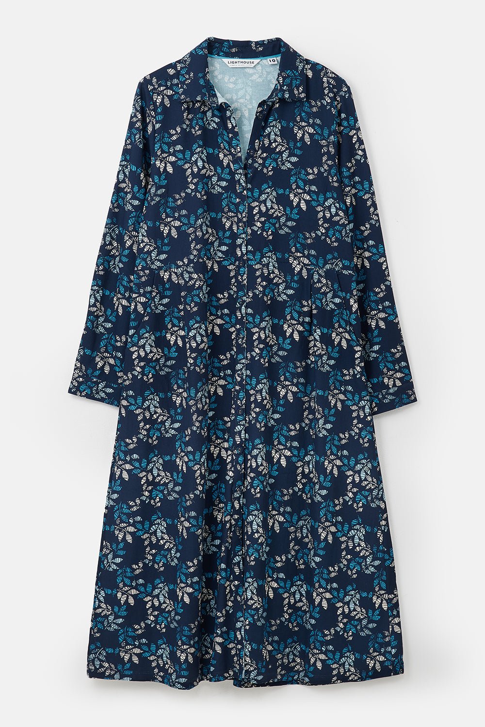 Elsie Dress - Navy Leaf - Lighthouse