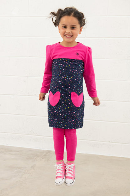 Esme Dress - Pink Hearts - Lighthouse