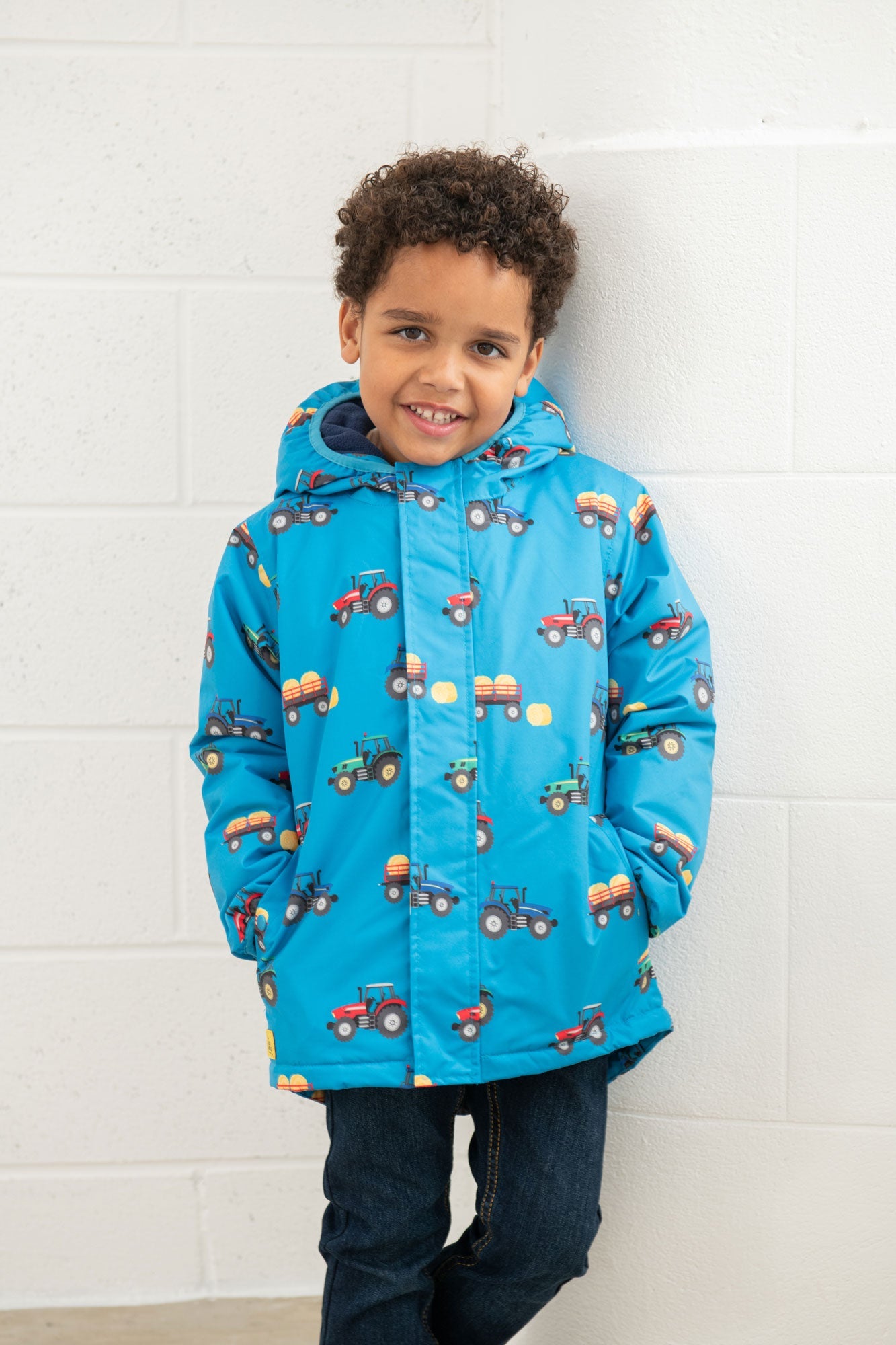 Finlay Coat - Farm Print - Lighthouse