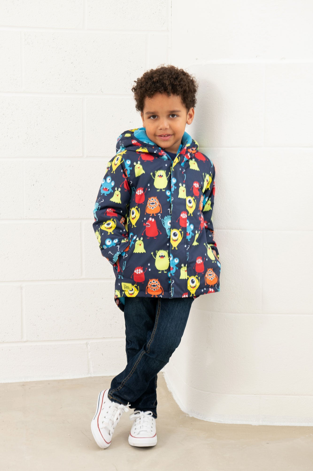 Finlay Coat - Monster Print - Lighthouse