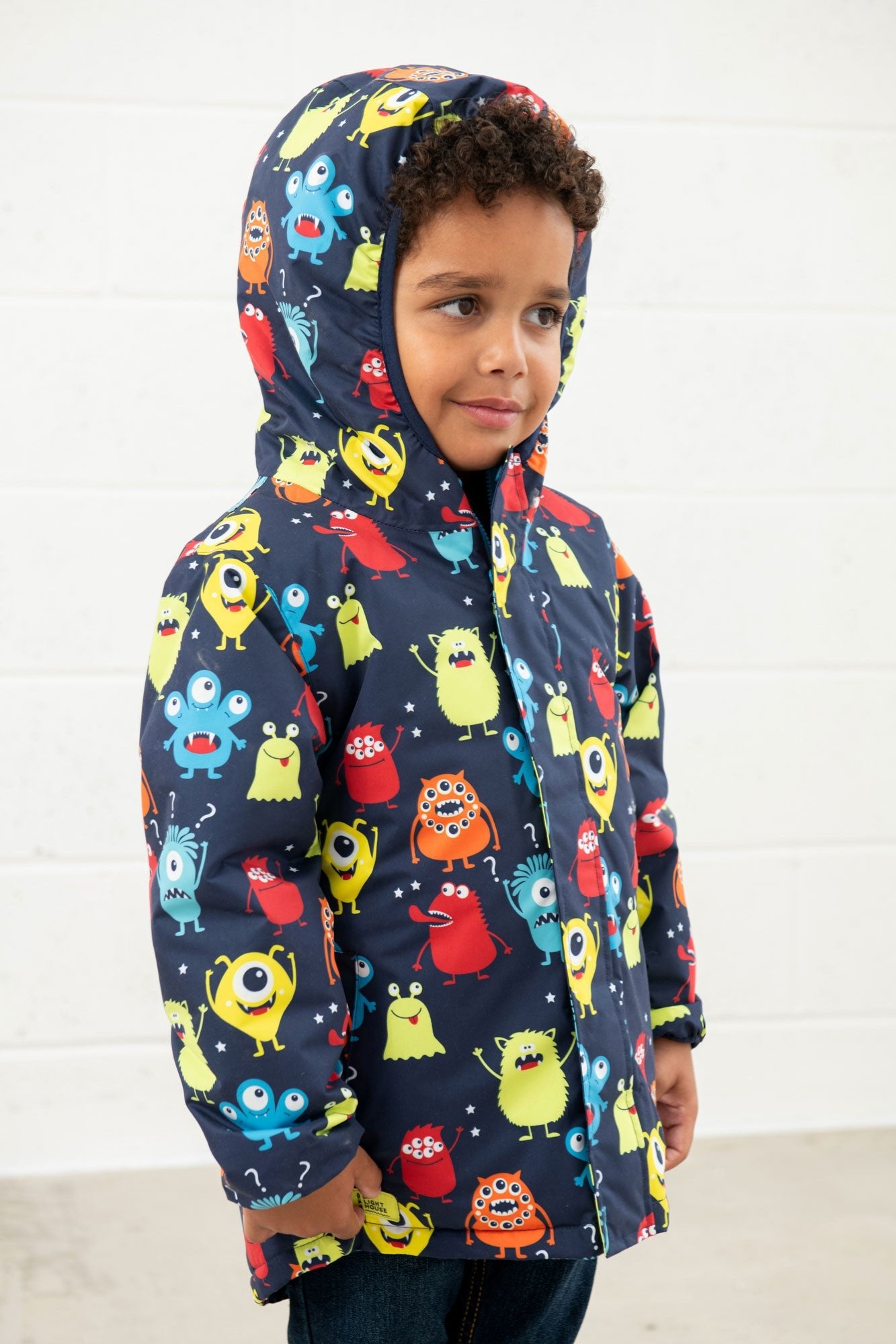 Finlay Coat - Monster Print - Lighthouse