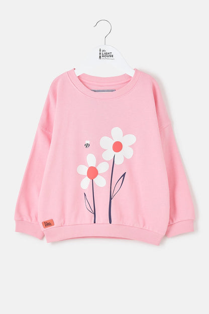 Flora Sweatshirt - Dusky Pink Flowers - Lighthouse