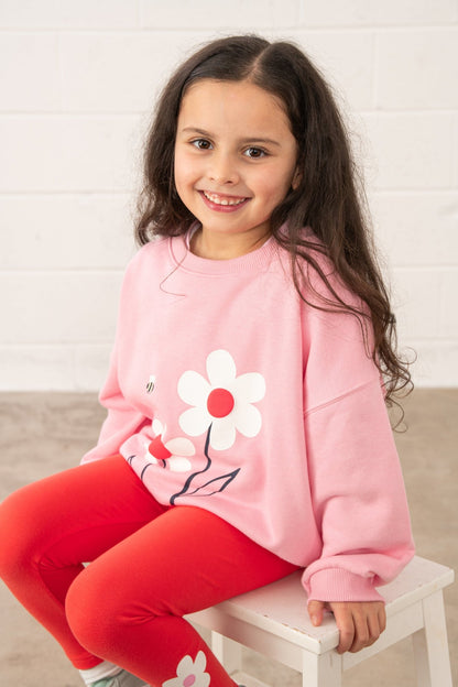 Flora Sweatshirt - Dusky Pink Flowers - Lighthouse