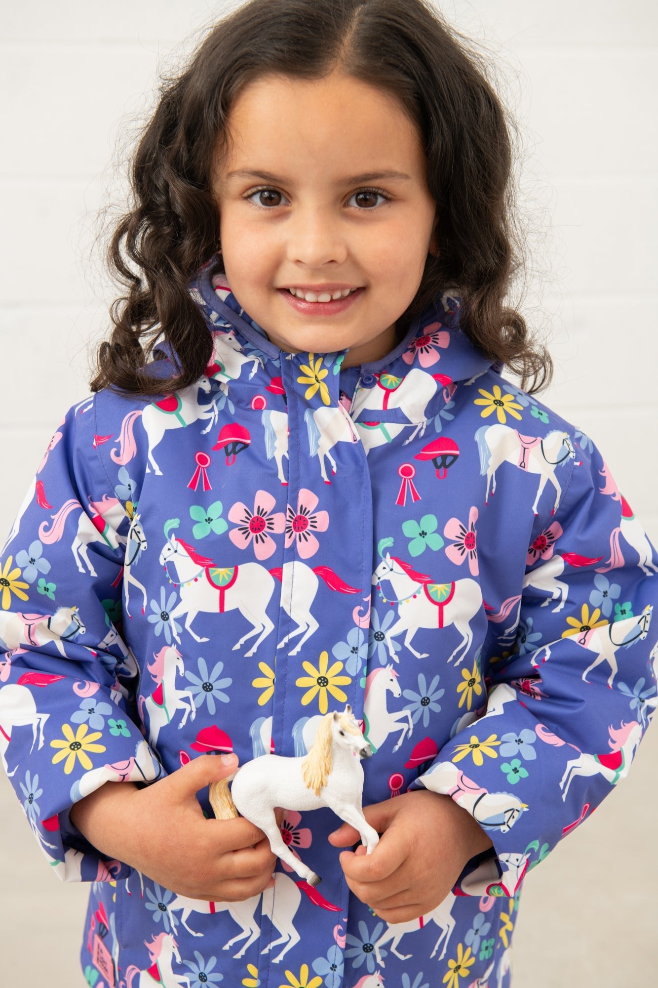 Freya Coat - Horse Print - Lighthouse