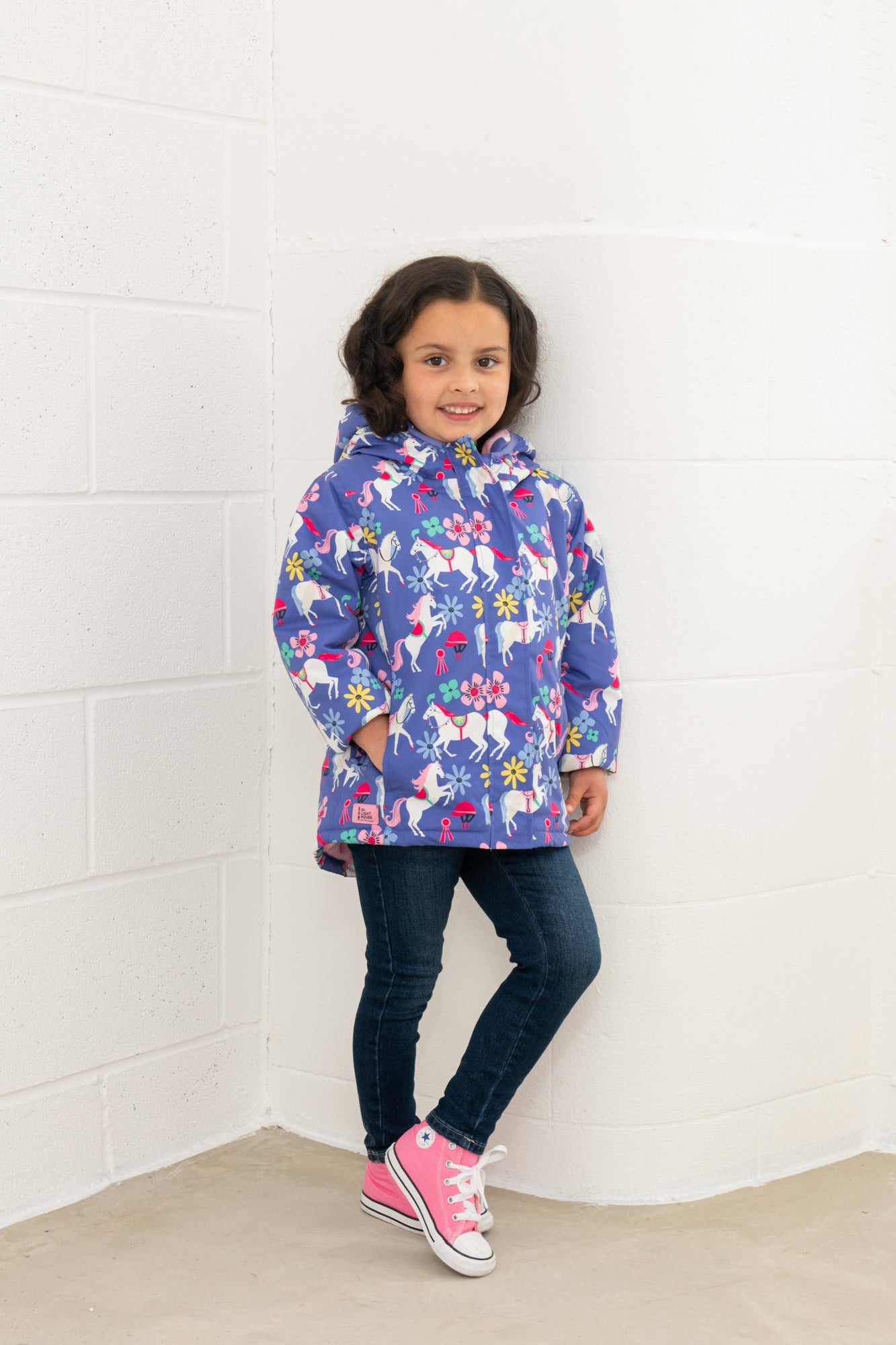 Freya Coat - Horse Print - Lighthouse