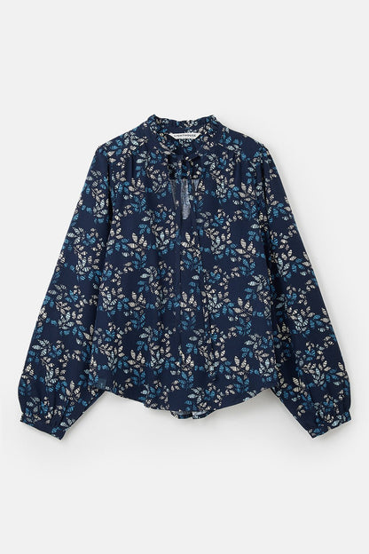 Grace Blouse - Navy Leaf - Lighthouse