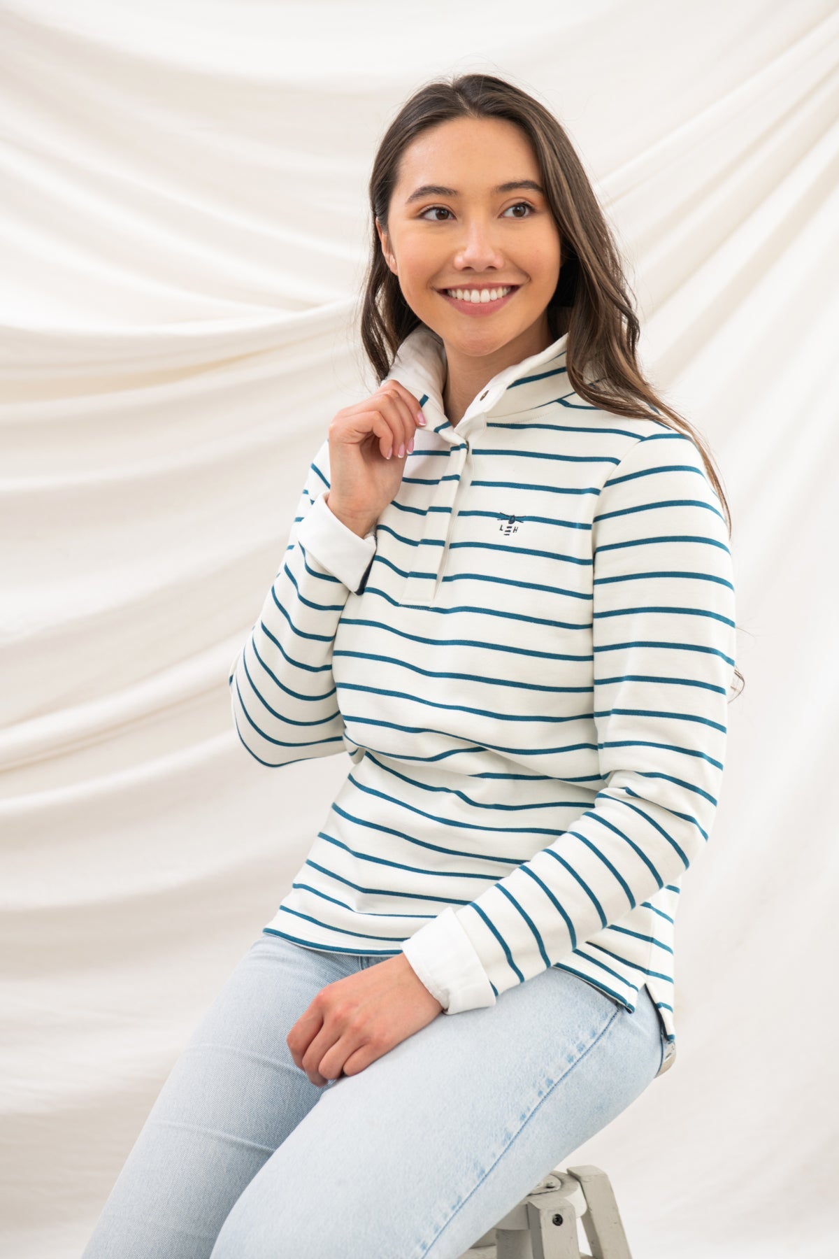 Haven Jersey - Teal Stripe - Lighthouse