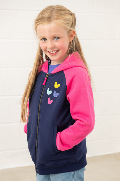 Jasmine Full Zip - Pink Navy Hearts - Lighthouse