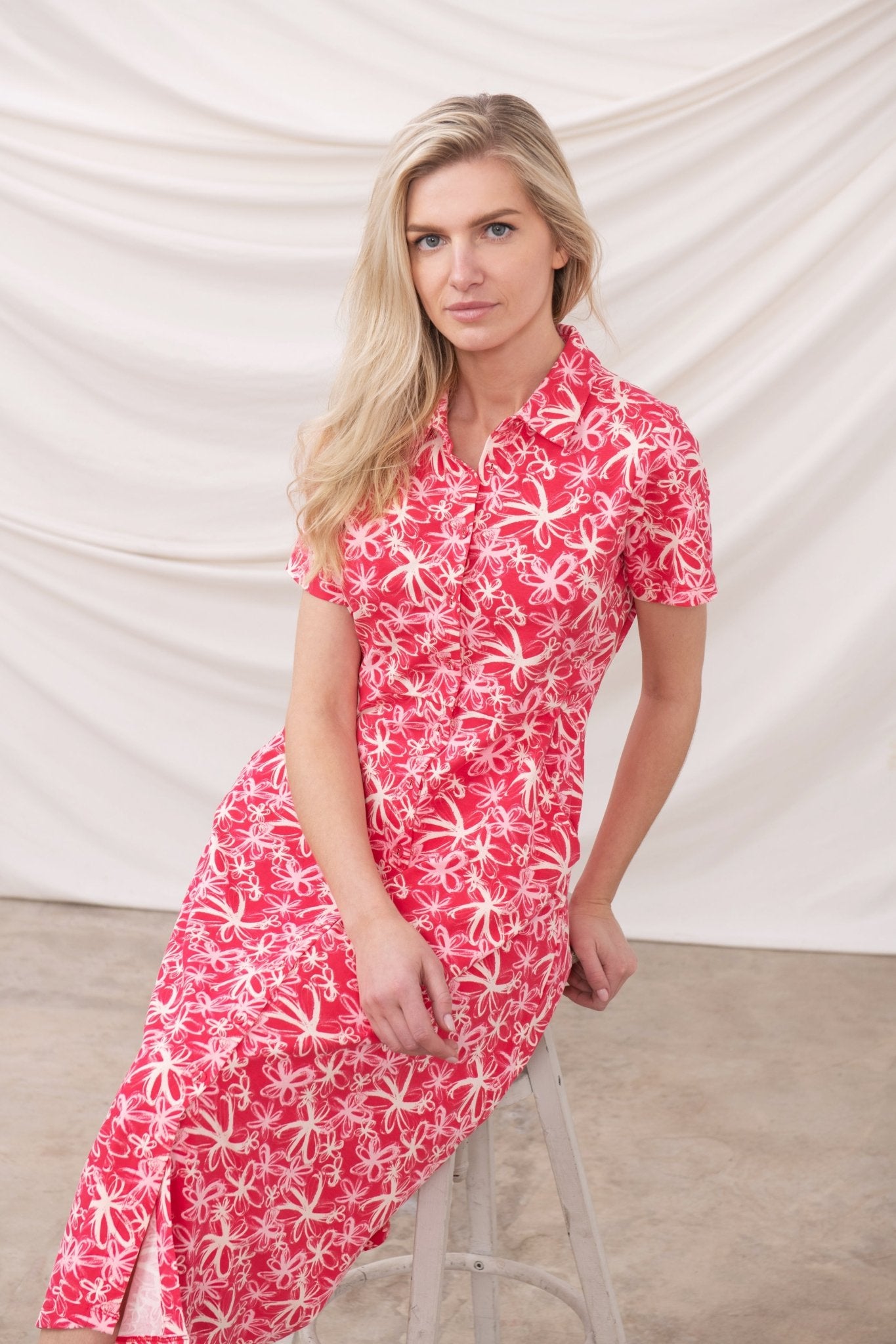 Keira Dress - Raspberry Floral - Lighthouse