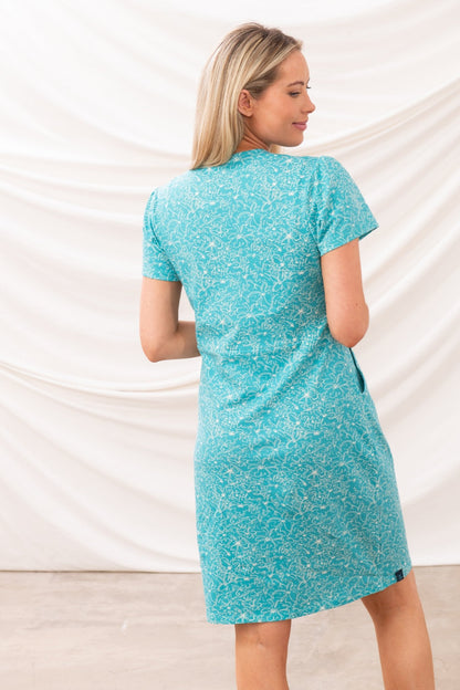 Lena Dress - Soft Teal Floral - Lighthouse