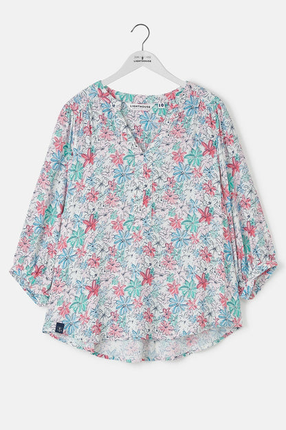 Lola Blouse - Pastel Floral - Lighthouse