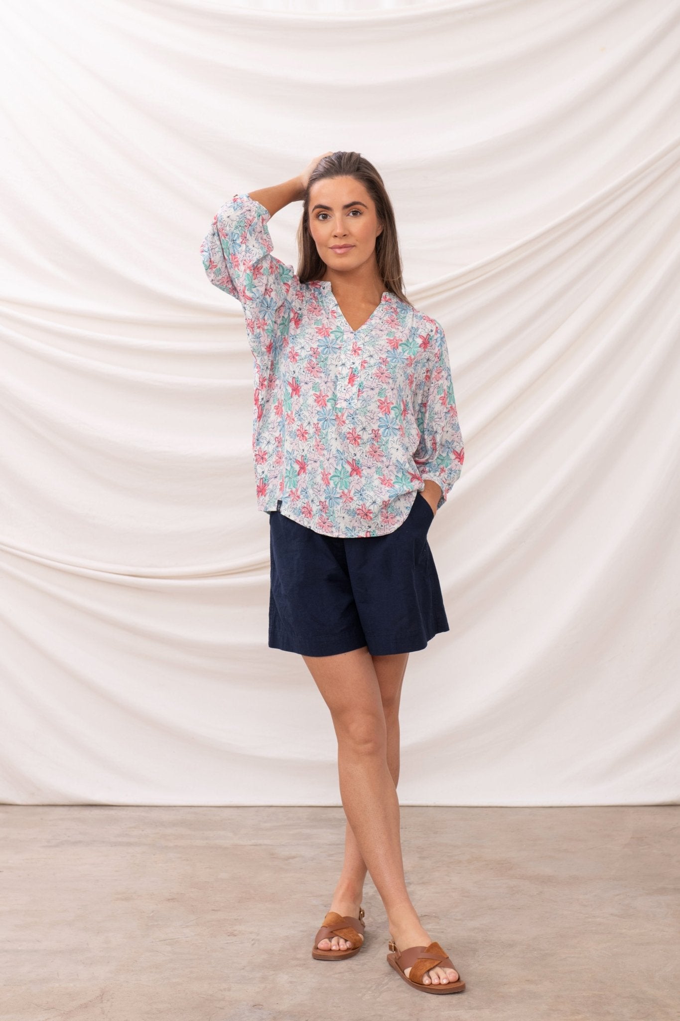 Lola Blouse - Pastel Floral - Lighthouse