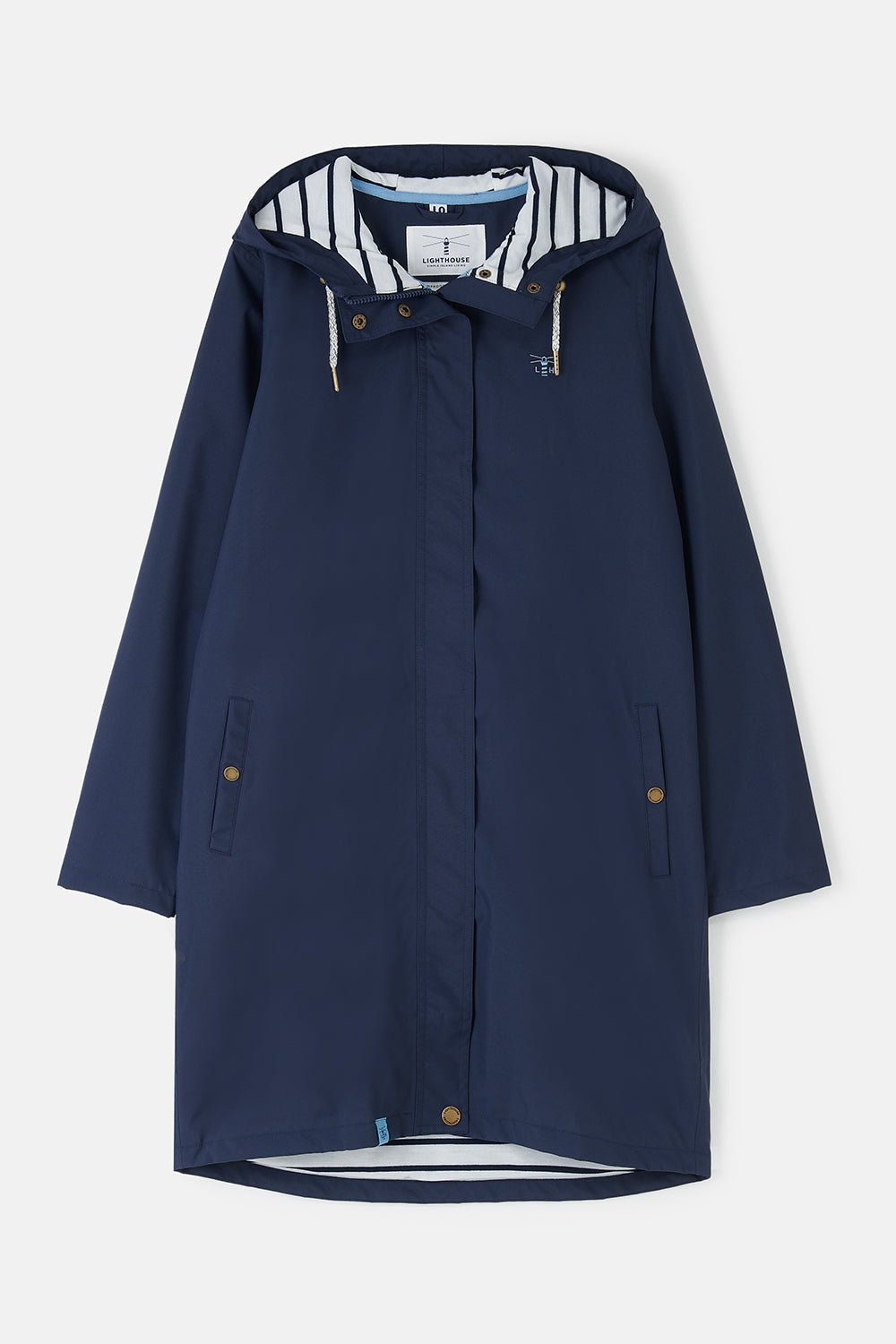 Long Beachcomber Jacket - Navy Blue - Lighthouse