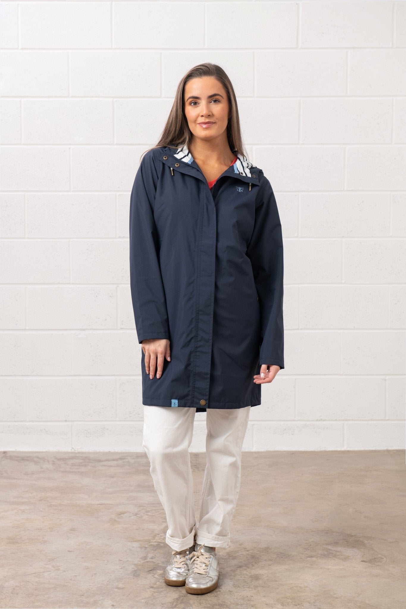 Long Beachcomber Jacket - Navy Blue - Lighthouse