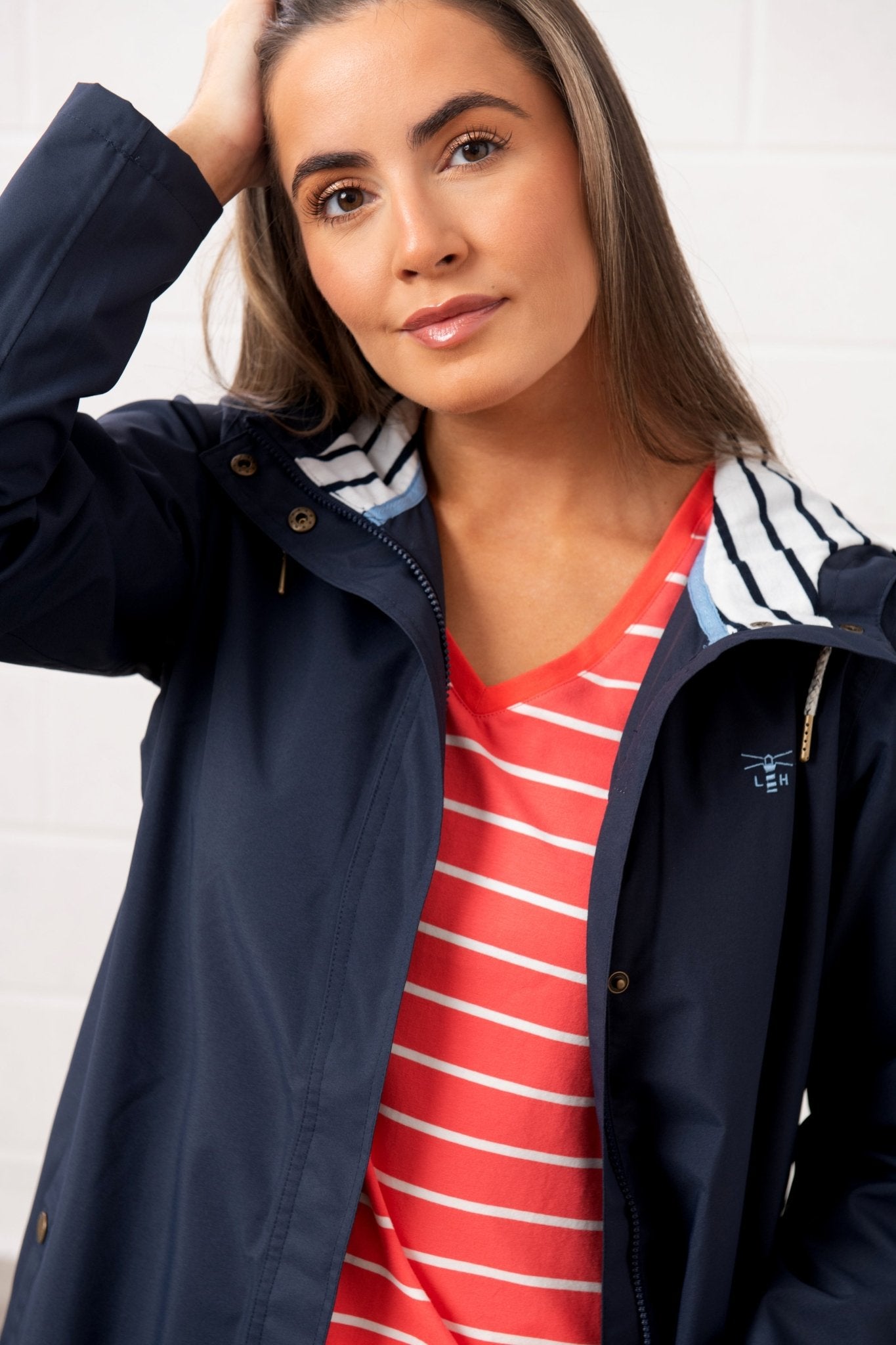 Long Beachcomber Jacket - Navy Blue - Lighthouse