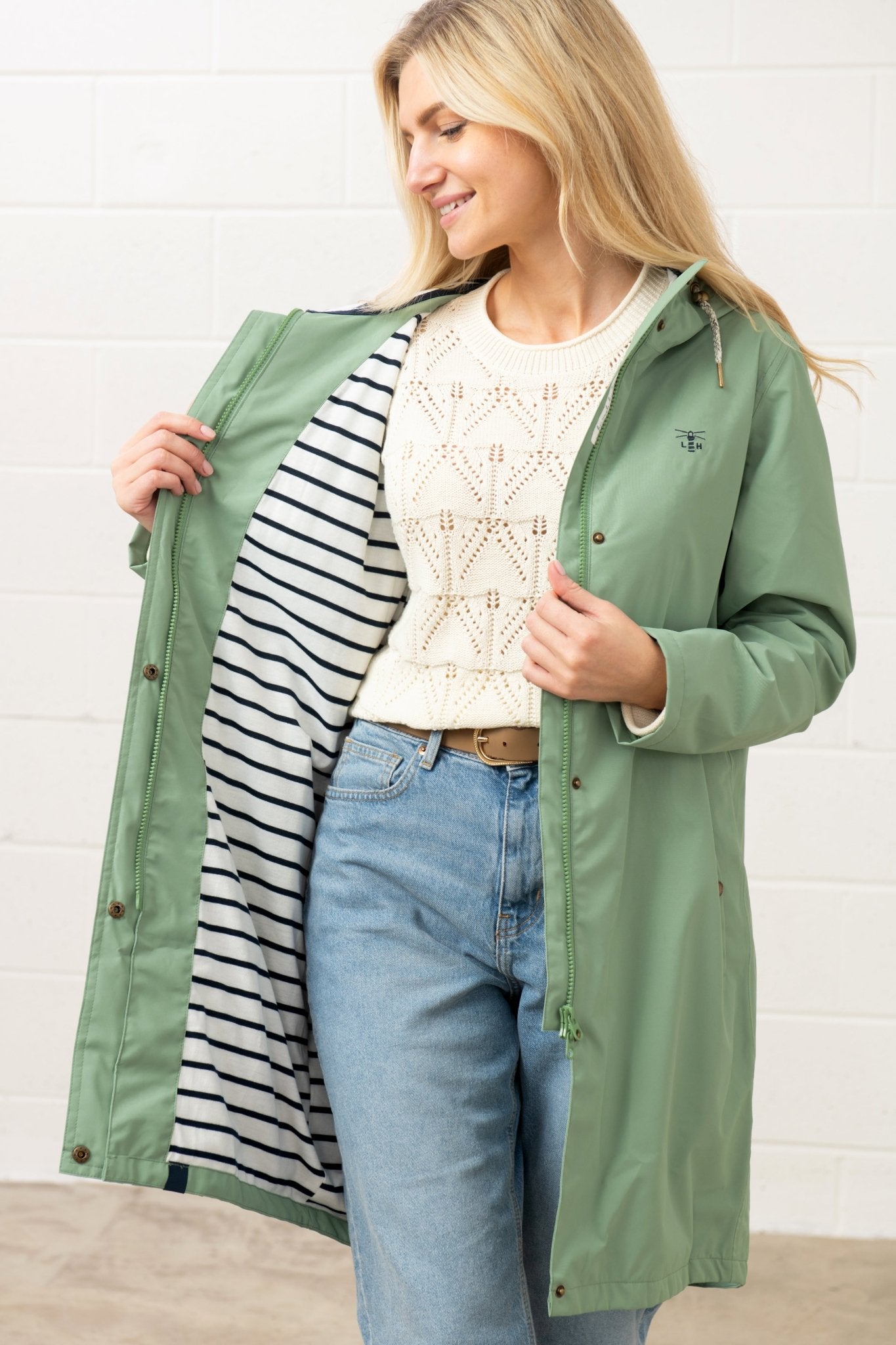 Long Beachcomber Jacket - Soft Sage - Lighthouse