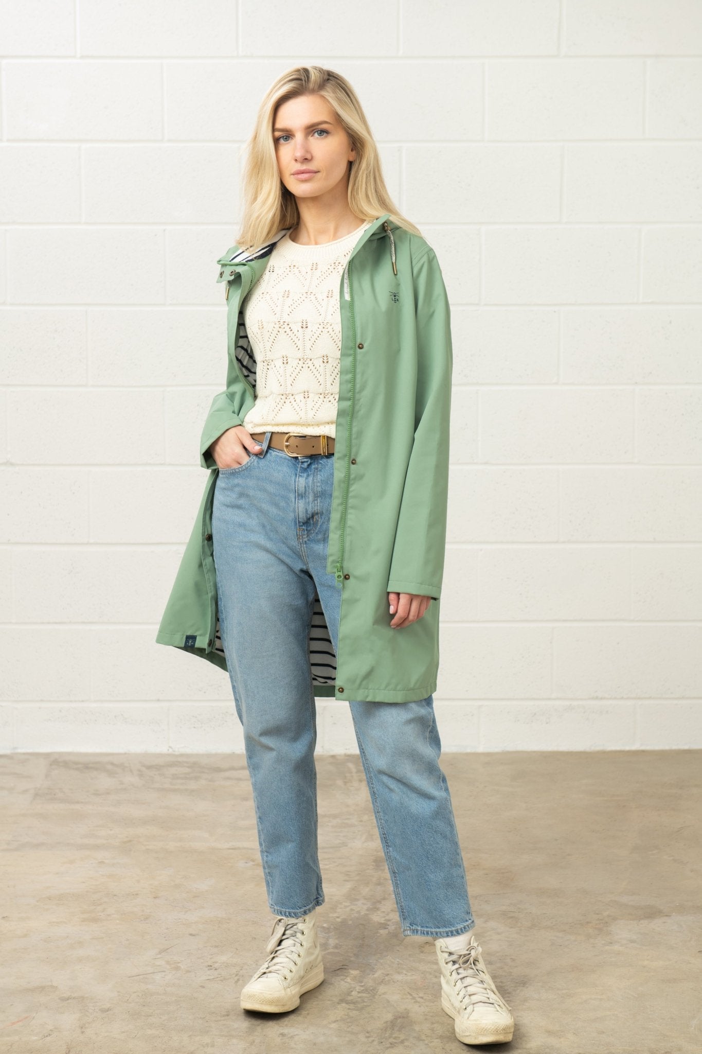 Long Beachcomber Jacket - Soft Sage - Lighthouse