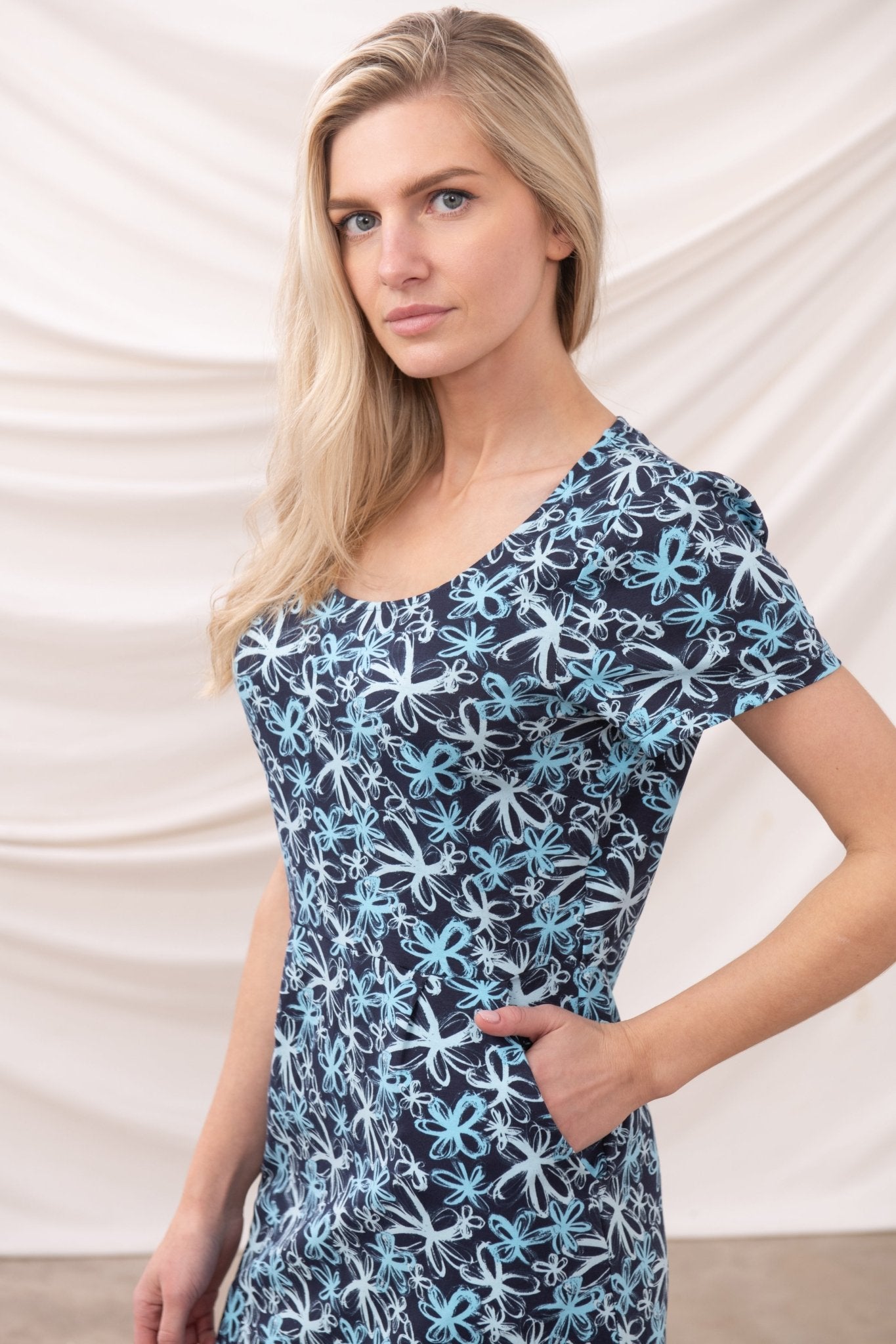 Lydia Dress - Navy Floral - Lighthouse