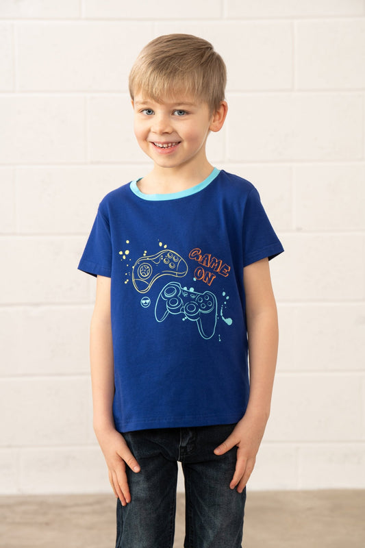 Oliver Short Sleeve Top - Gaming Print - Lighthouse