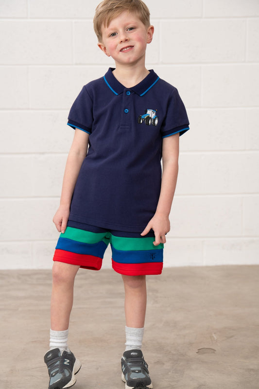 Pier Short Sleeve Polo Shirt - Blue Tractor - Lighthouse