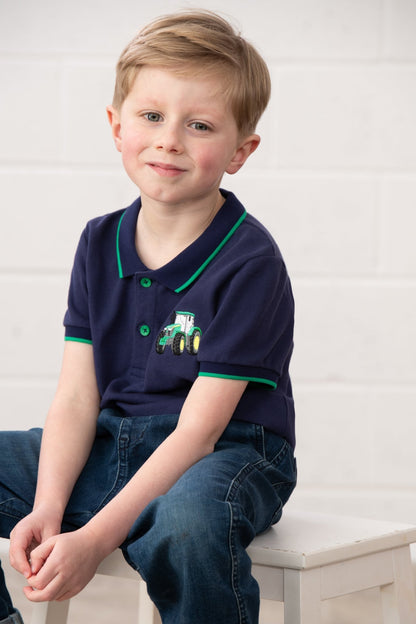 Pier Short Sleeve Polo Shirt - Green Tractor - Lighthouse