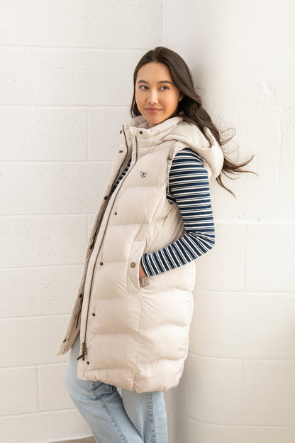 Savannah Long Gilet - Irish Cream - Lighthouse