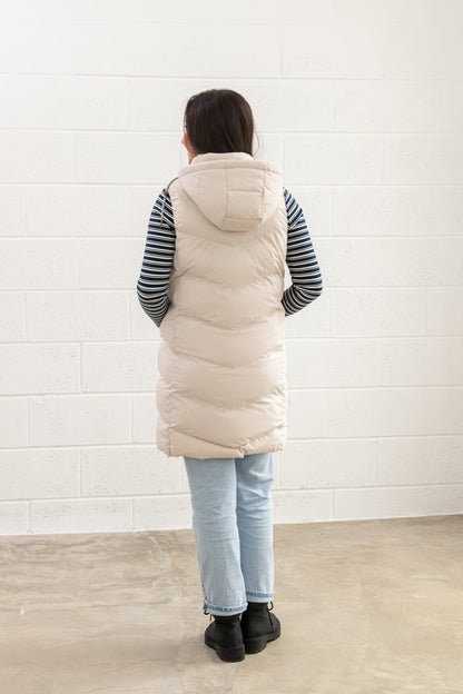 Savannah Long Gilet - Irish Cream - Lighthouse