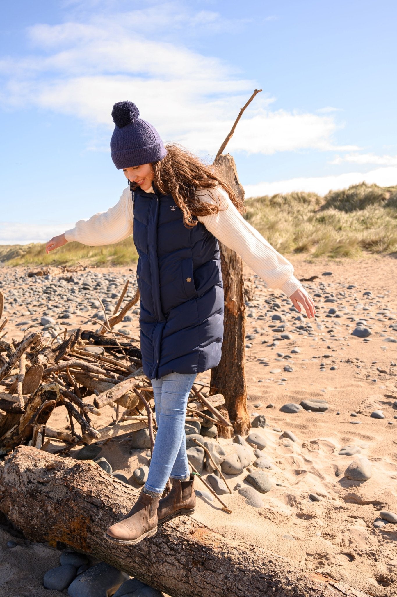 Savannah Long Gilet - Navy - Lighthouse