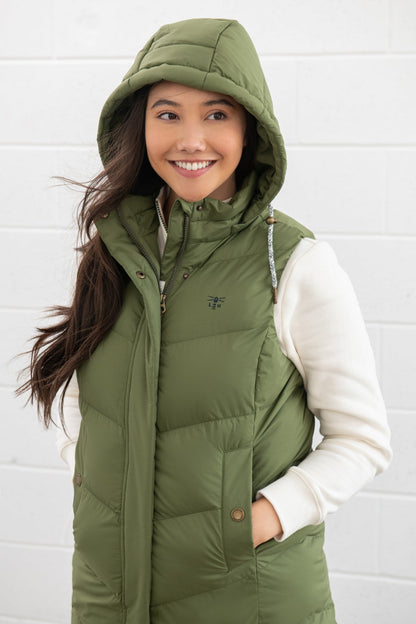 Savannah Long Gilet - Olive - Lighthouse