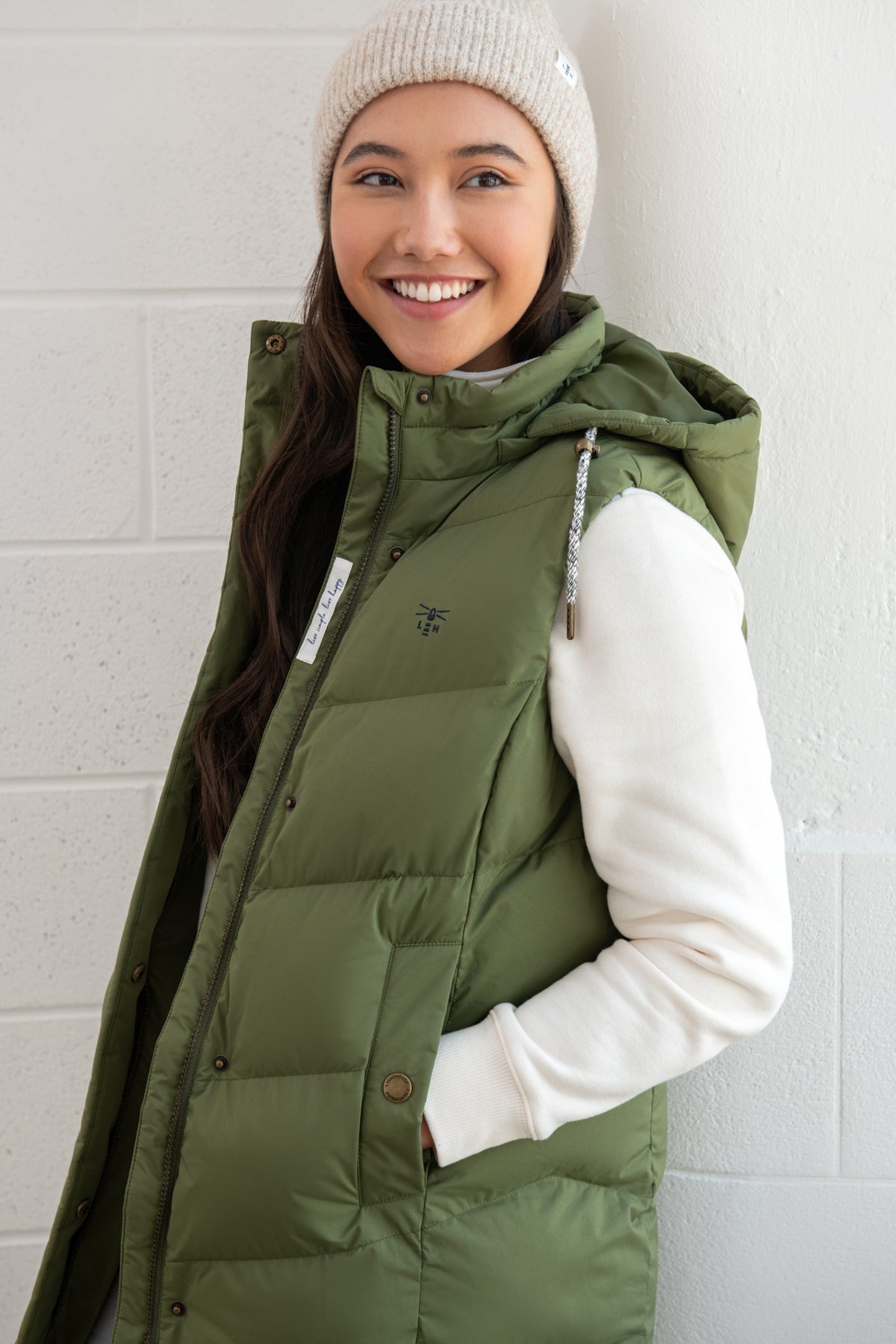 Savannah Long Gilet - Olive - Lighthouse