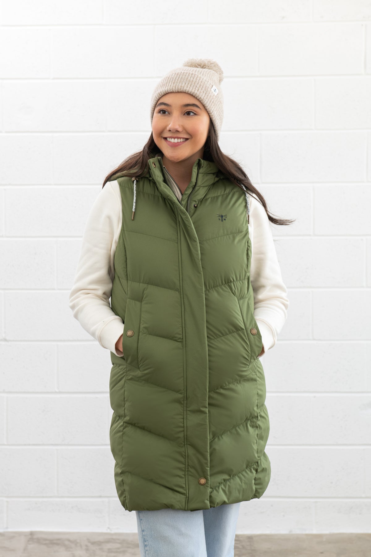 Savannah Long Gilet - Olive - Lighthouse