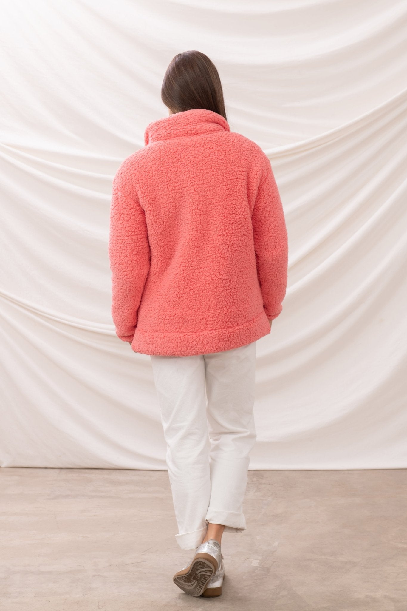 Seashell Full Zip Sherpa Fleece - Sugar Coral - Lighthouse